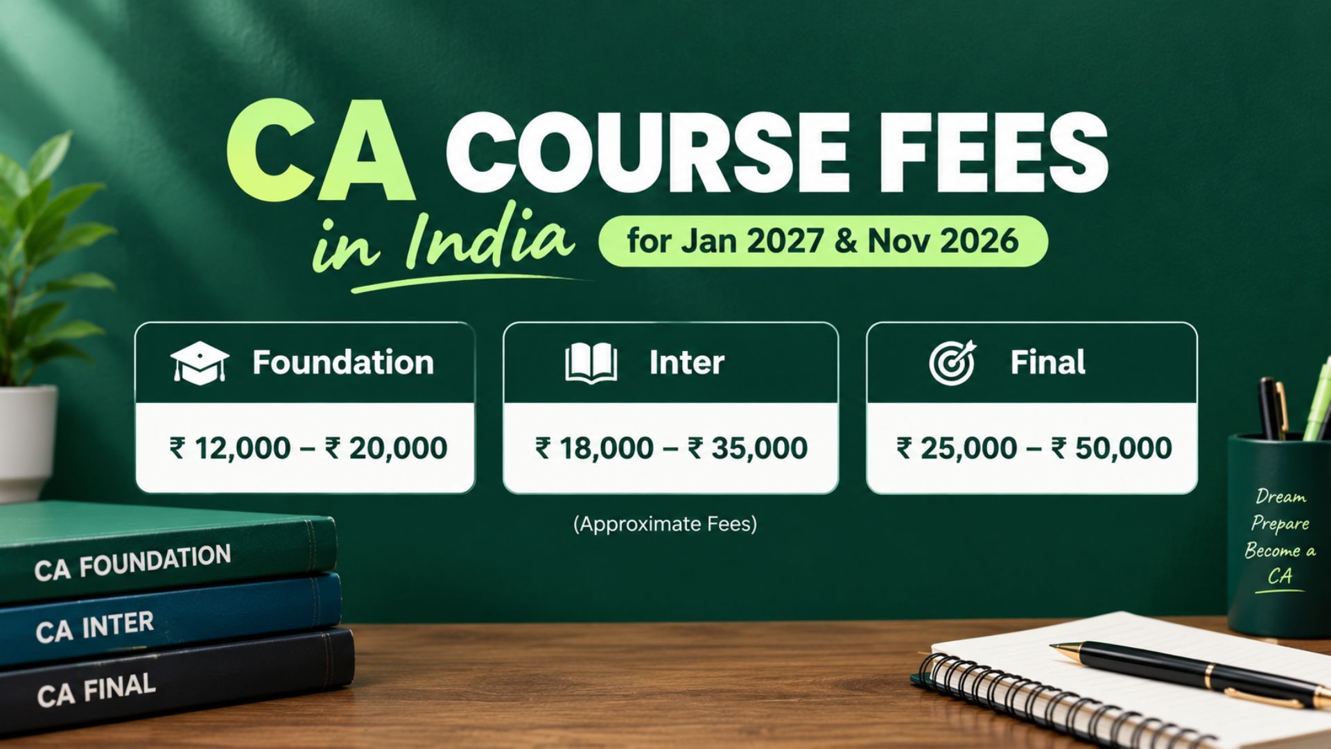 CA Course Fee Structure in India: Foundation, Inter & Final Costs 2026–2027